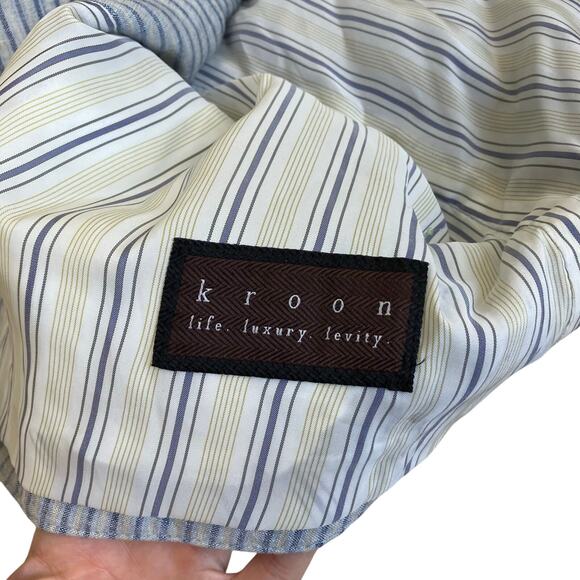 Kroon Mens Sz M New Suit Vest Waistcoat Mixed Media Linen Corduroy Preppy - Picture 8 of 15